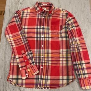 J. Crew slim fit Indian Madras button down shirt